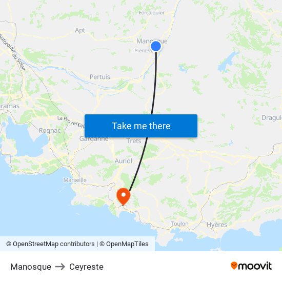 Manosque to Ceyreste map