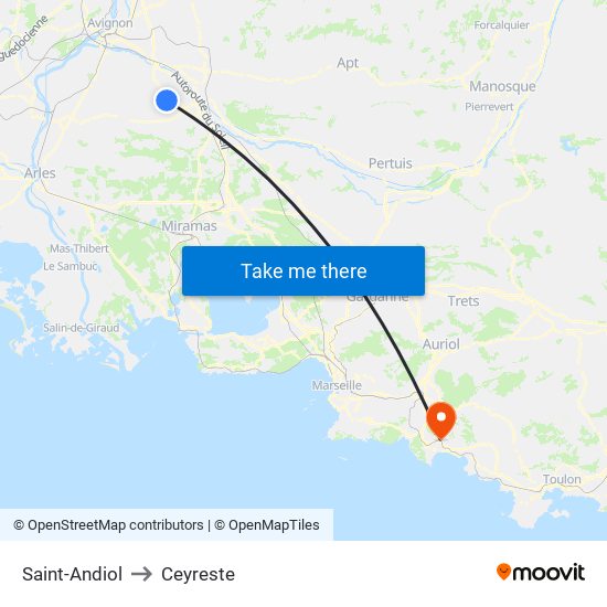 Saint-Andiol to Ceyreste map