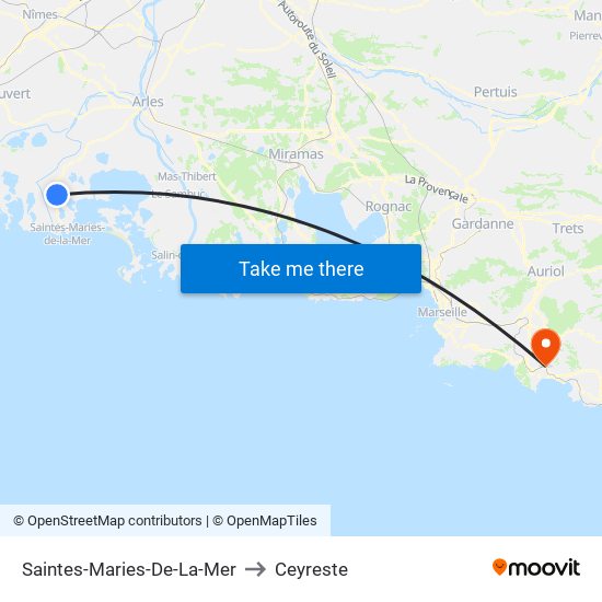 Saintes-Maries-De-La-Mer to Ceyreste map