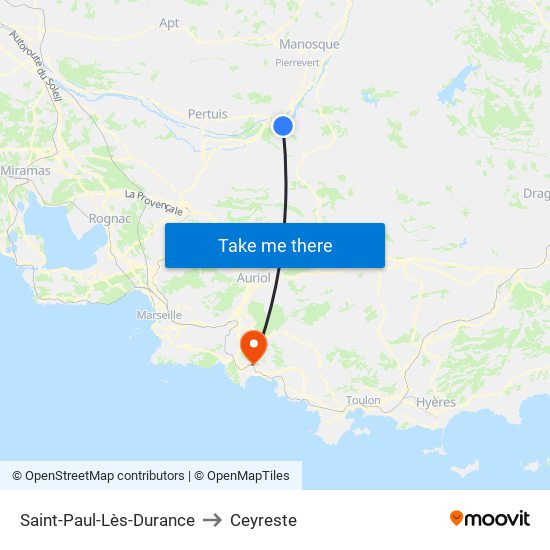 Saint-Paul-Lès-Durance to Ceyreste map