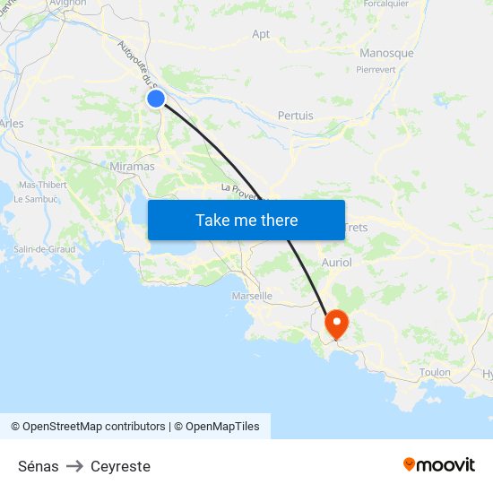 Sénas to Ceyreste map