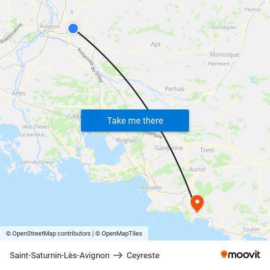 Saint-Saturnin-Lès-Avignon to Ceyreste map
