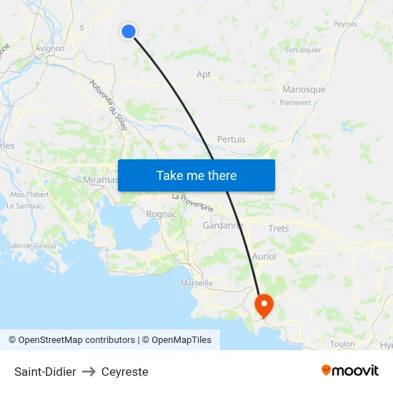 Saint-Didier to Ceyreste map