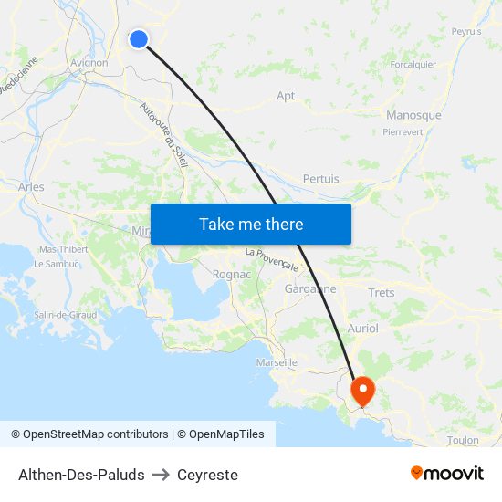 Althen-Des-Paluds to Ceyreste map