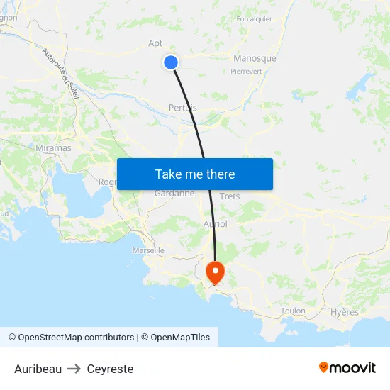 Auribeau to Ceyreste map