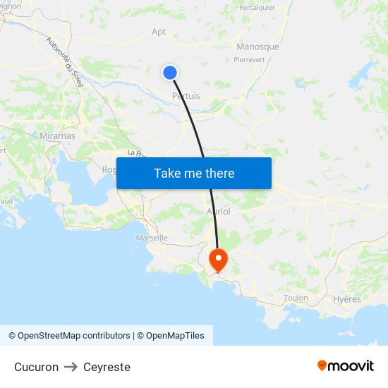 Cucuron to Ceyreste map