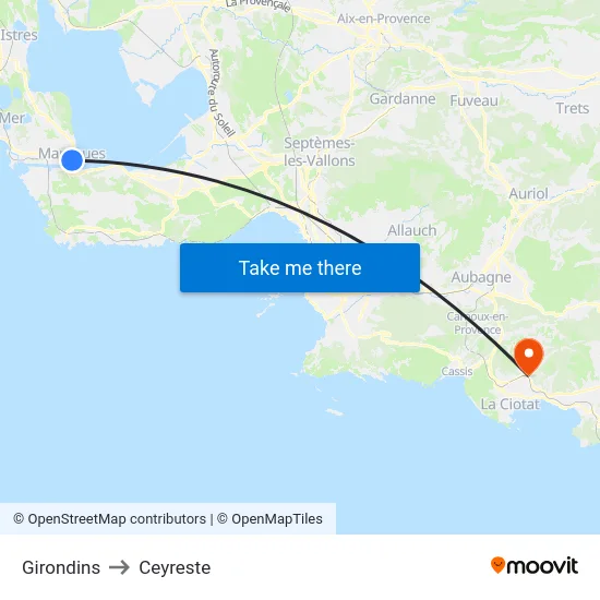 Girondins to Ceyreste map