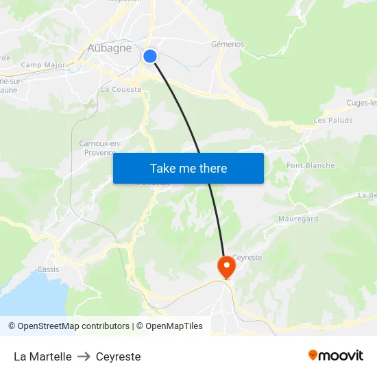 La Martelle to Ceyreste map