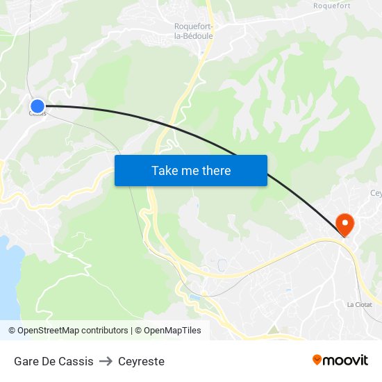 Gare De Cassis to Ceyreste map
