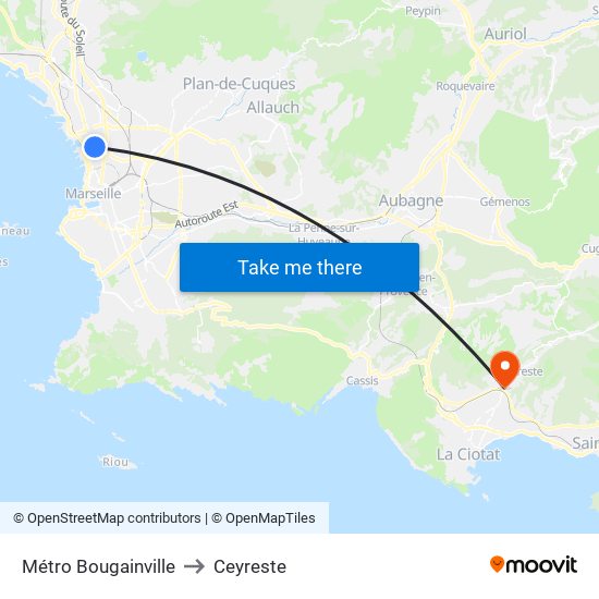 Métro Bougainville to Ceyreste map