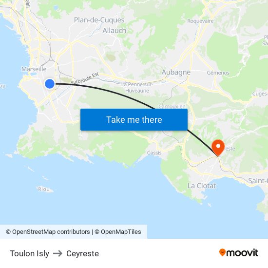 Toulon Isly to Ceyreste map