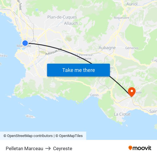Pelletan Marceau to Ceyreste map