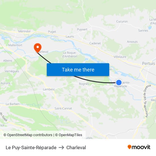 Le Puy-Sainte-Réparade to Charleval map