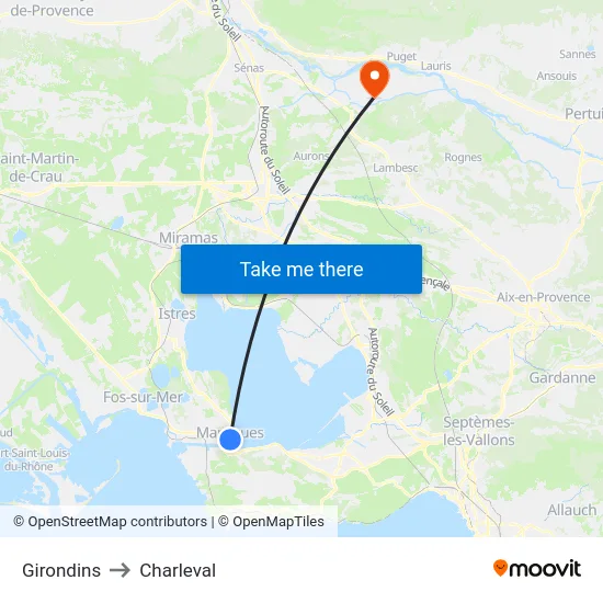 Girondins to Charleval map