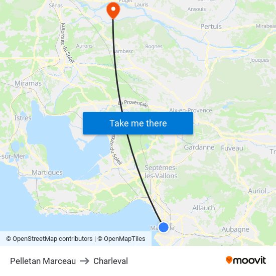 Pelletan Marceau to Charleval map