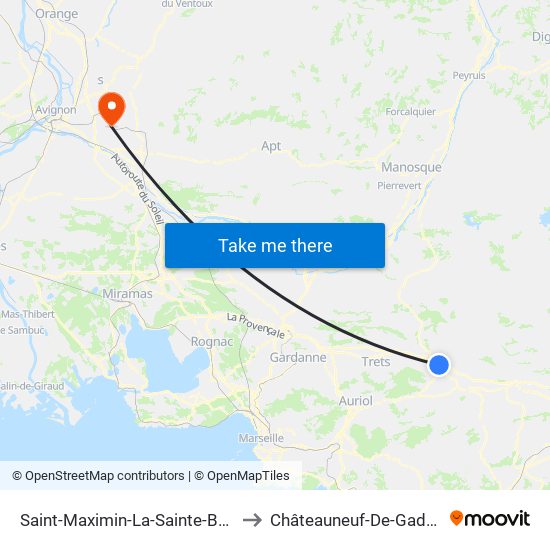 Saint-Maximin-La-Sainte-Baume to Châteauneuf-De-Gadagne map