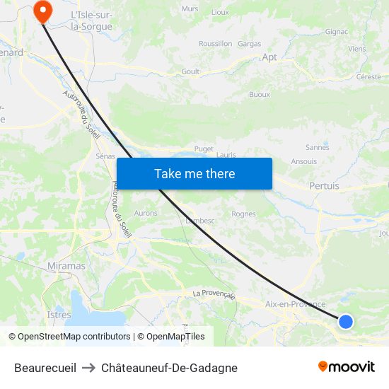 Beaurecueil to Châteauneuf-De-Gadagne map