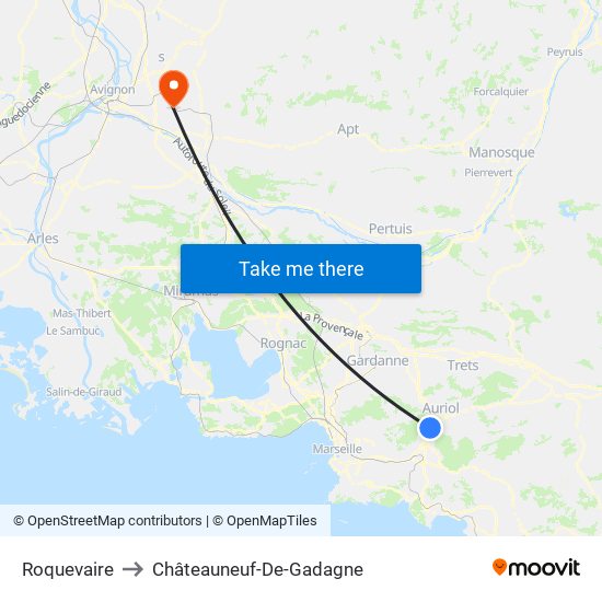 Roquevaire to Châteauneuf-De-Gadagne map