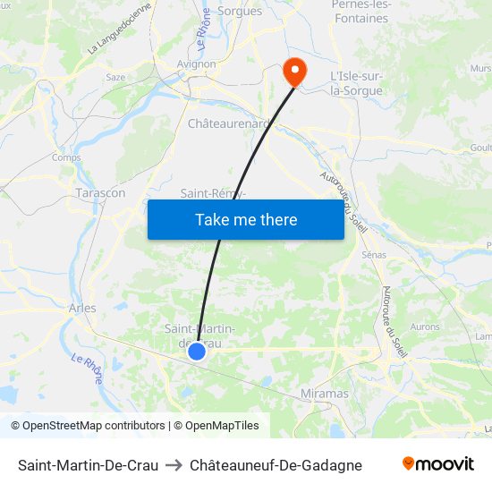 Saint-Martin-De-Crau to Châteauneuf-De-Gadagne map