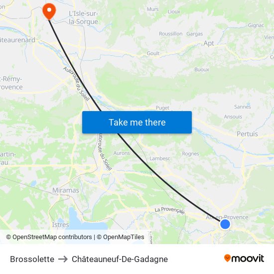 Brossolette to Châteauneuf-De-Gadagne map