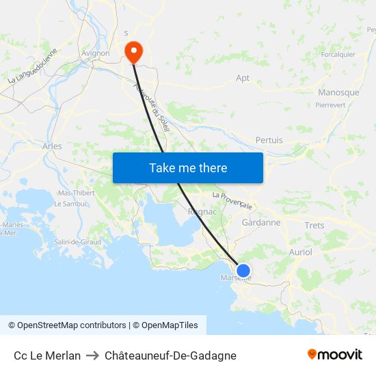 Cc Le Merlan to Châteauneuf-De-Gadagne map