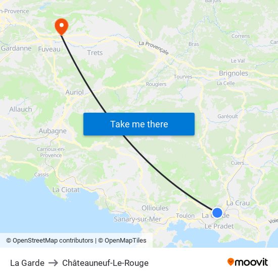 La Garde to Châteauneuf-Le-Rouge map