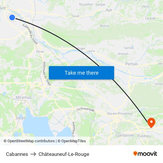 Cabannes to Châteauneuf-Le-Rouge map