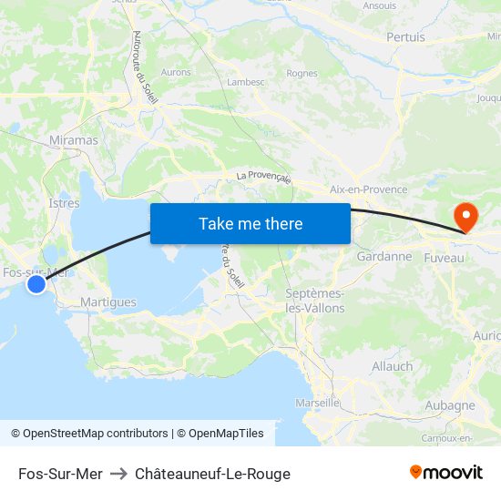 Fos-Sur-Mer to Châteauneuf-Le-Rouge map