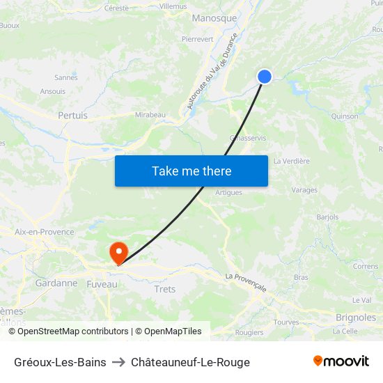 Gréoux-Les-Bains to Châteauneuf-Le-Rouge map