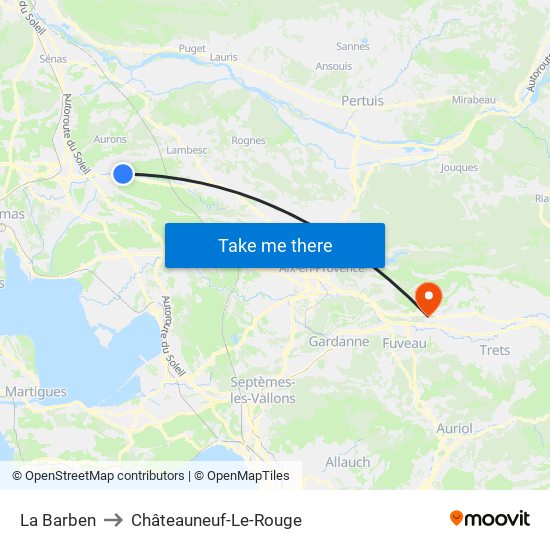 La Barben to Châteauneuf-Le-Rouge map
