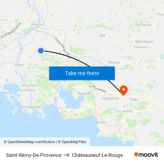 Saint-Rémy-De-Provence to Châteauneuf-Le-Rouge map