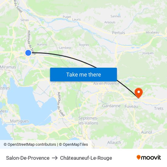 Salon-De-Provence to Châteauneuf-Le-Rouge map
