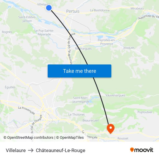 Villelaure to Châteauneuf-Le-Rouge map