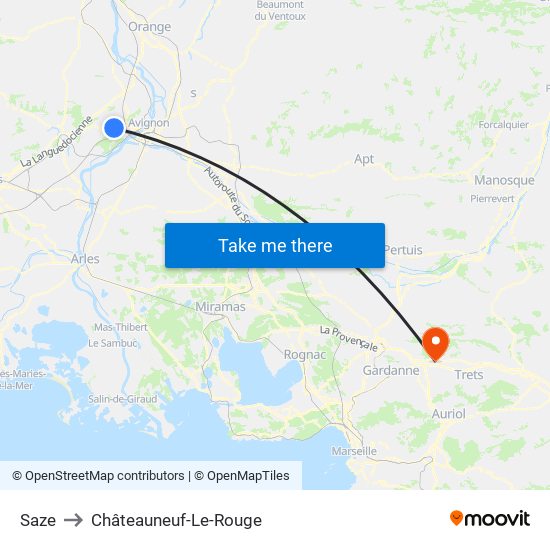 Saze to Châteauneuf-Le-Rouge map