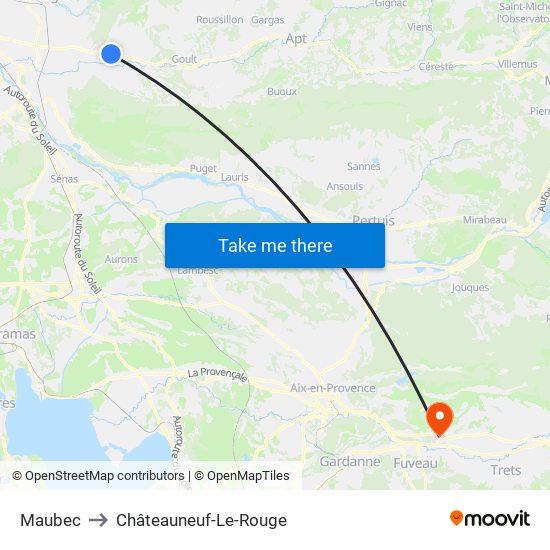 Maubec to Châteauneuf-Le-Rouge map