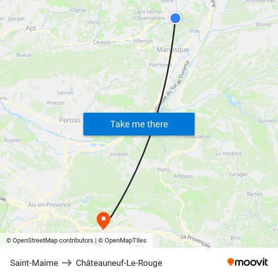 Saint-Maime to Châteauneuf-Le-Rouge map