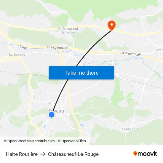 Halte Routière to Châteauneuf-Le-Rouge map