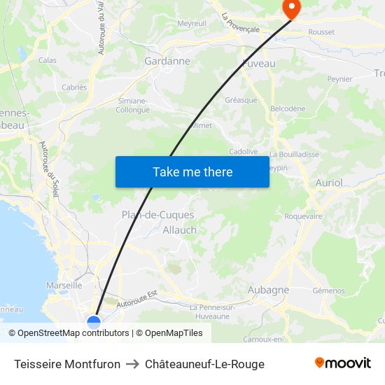 Teisseire Montfuron to Châteauneuf-Le-Rouge map