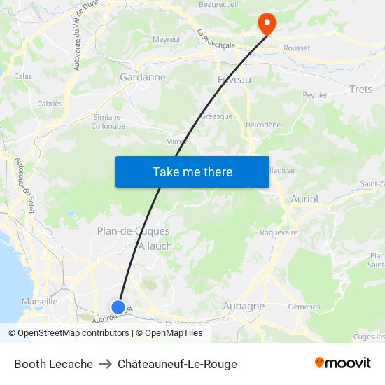 Booth Lecache to Châteauneuf-Le-Rouge map