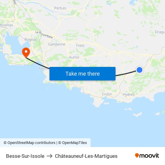 Besse-Sur-Issole to Châteauneuf-Les-Martigues map