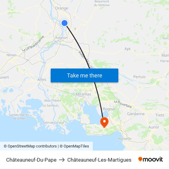 Châteauneuf-Du-Pape to Châteauneuf-Les-Martigues map