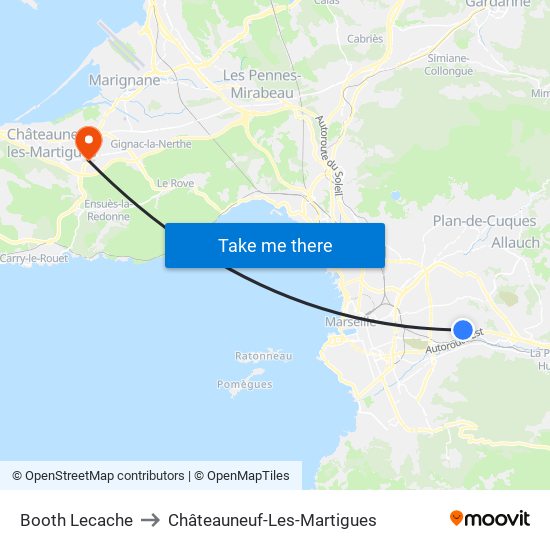 Booth Lecache to Châteauneuf-Les-Martigues map