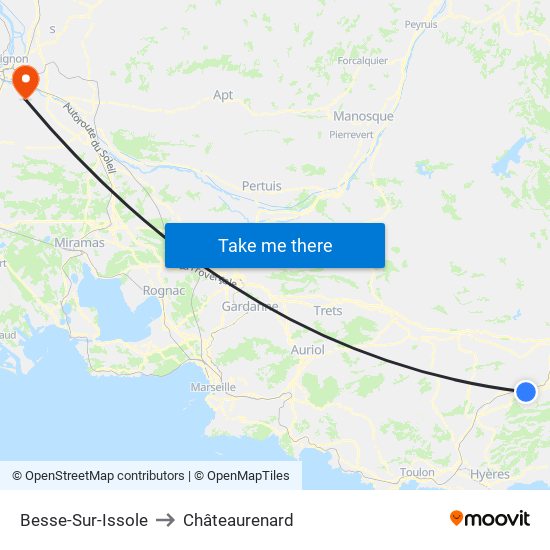 Besse-Sur-Issole to Châteaurenard map