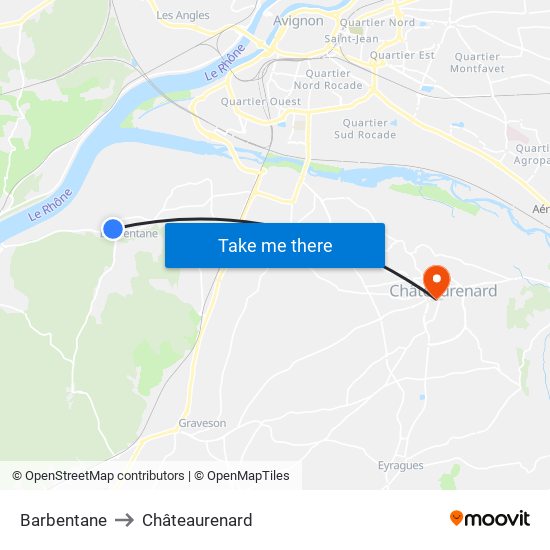 Barbentane to Châteaurenard map
