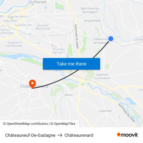 Châteauneuf-De-Gadagne to Châteaurenard map
