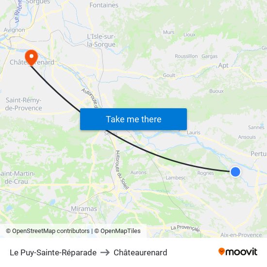 Le Puy-Sainte-Réparade to Châteaurenard map