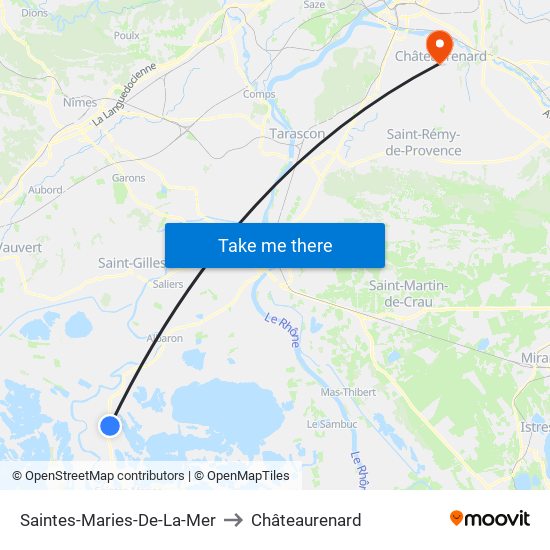 Saintes-Maries-De-La-Mer to Châteaurenard map