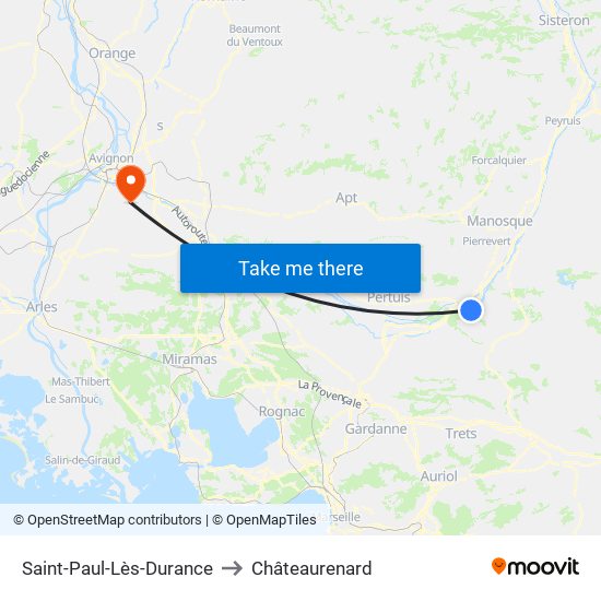 Saint-Paul-Lès-Durance to Châteaurenard map