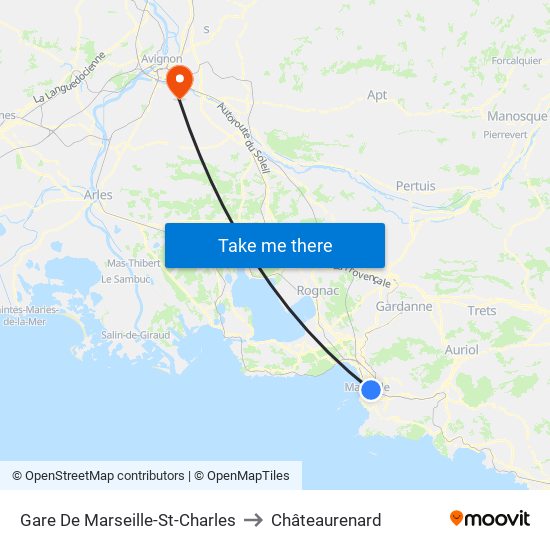 Gare De Marseille-St-Charles to Châteaurenard map