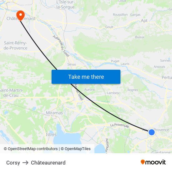 Corsy to Châteaurenard map
